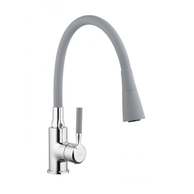 Змішувач для кухні з гнучким виливом, Invena Pogo, сірий, BZ-80-L05 Зображення