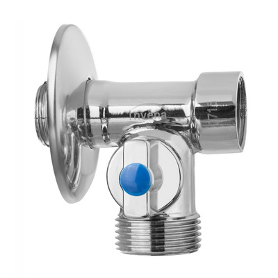 Кран кульовий триходовий Invena ZW-16-020 1/2"З x 1/2"В x 3/4"З Зображення