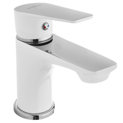 Змішувач для раковини Invena Dokos BU-19-002 білий\хром Зображення