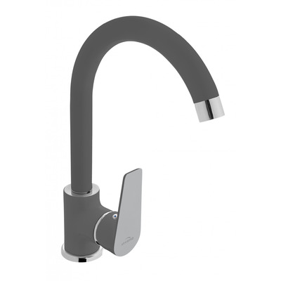 Змішувач для кухні Invena Dokos BZ-19-005 графіт\хром Зображення