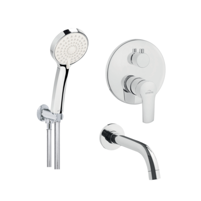 Комплект прихованого монтажу з виливом, VERSO, кругла розета, BS-82-W01 Зображення