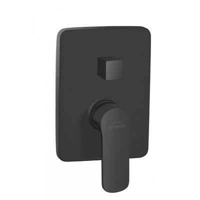 Змішувач прихованого монтажу Invena Siros BP-90-4K2 двофункційний квадратна розета чорний Зображення
