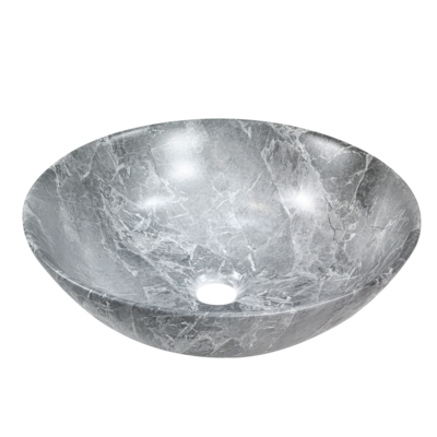 Раковина накладна, кругла 40 см Dokos,сіра, мармуровий ефект, CE-19-707 Зображення