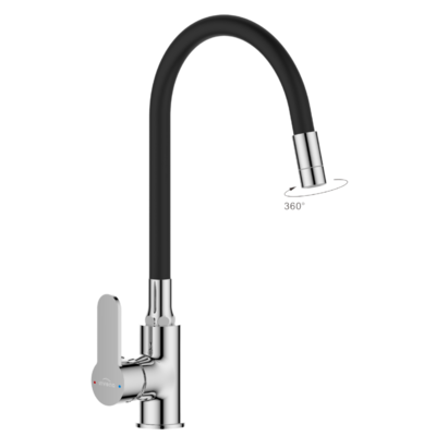 Змішувач для кухні, KSANTI, чорний|хром, BZ-37-008 Зображення