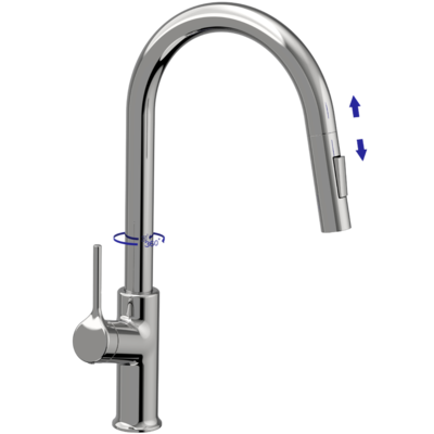 Змішувач для кухні з витяжним виливом FARSALA BZ-40-U01 Зображення