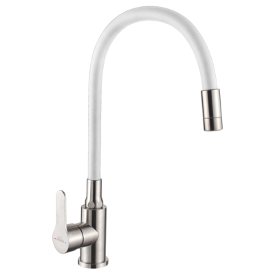 Змішувач для кухні, 2-функц, Ksanti Inox,  BZ-37-i02, inox/білий Зображення