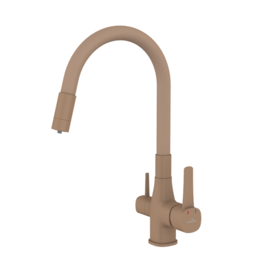 Кухонний змішувач із фільтром бежевий GLAMOUR BZ-02-F03 Зображення