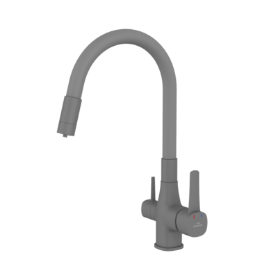Кухонний змішувач із фільтром сірий GLAMOUR BZ-02-F05 Зображення