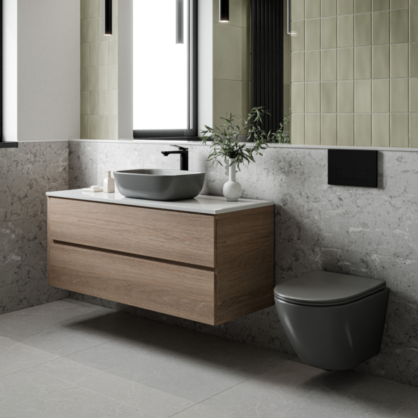 Раковина Invena Vitoria 45,5 см, прямокутна, сіра матова