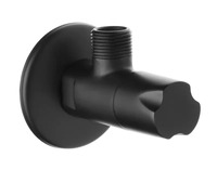 Кран кутовий, керамічна головка, чорний 1/2"х1/2", ZW-49-01C Зображення