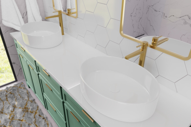 Змішувач для раковини високий Invena Glamour  BU-02-W09 золотий