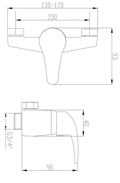 Змішувач для душу Invena Ava New BN-06-001