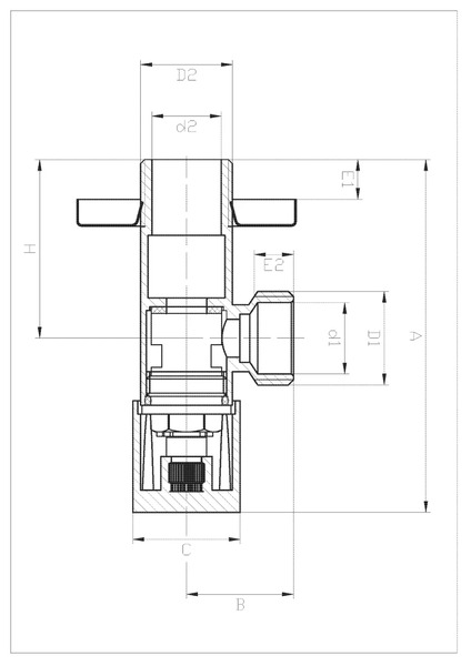 Кран відсікаючий, керамічний картридж, 1/2"х3/4", ZW-49-020